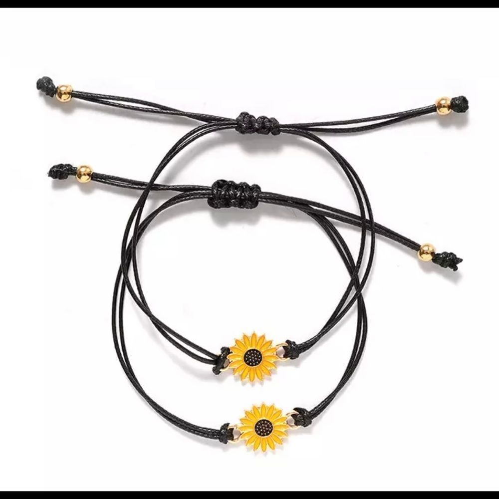 ‎SUNFLOWER CORDED BRACELETS, Set of 2